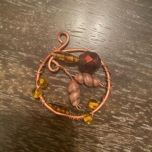Copper And Glass Bead Pendant